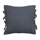 Creative Co-Op 18" Square Cotton Gathered Woven Chambray Ties Pillow, Blue | Amazon (US)