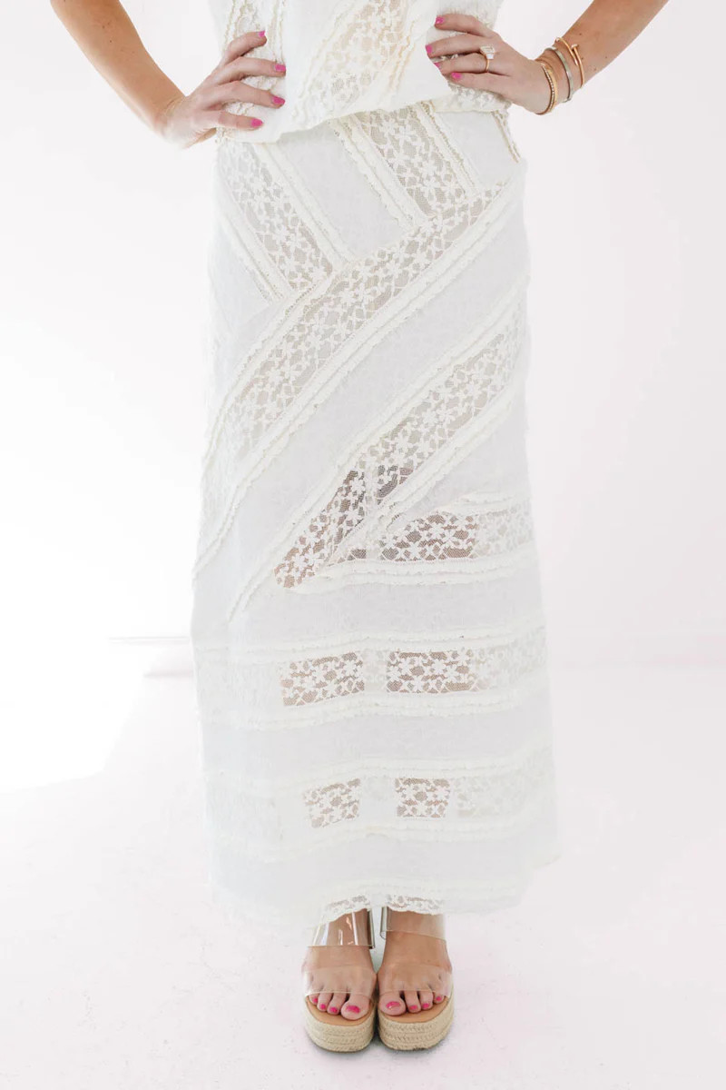Boho Beachin' Midi Skirt - Cream | The Impeccable Pig