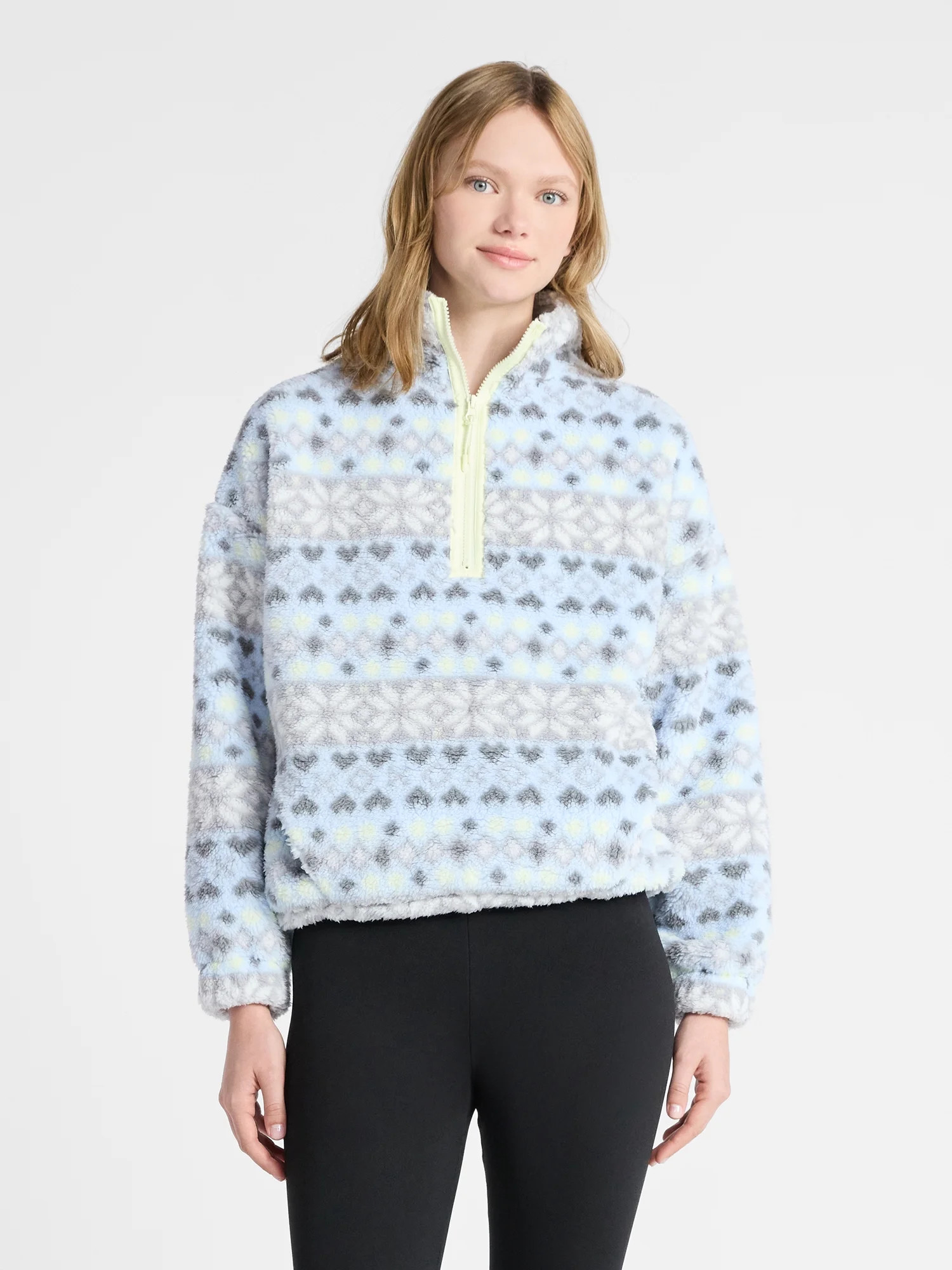 No Boundaries Plush Half-Zip Pullover, Women's | Walmart (US)