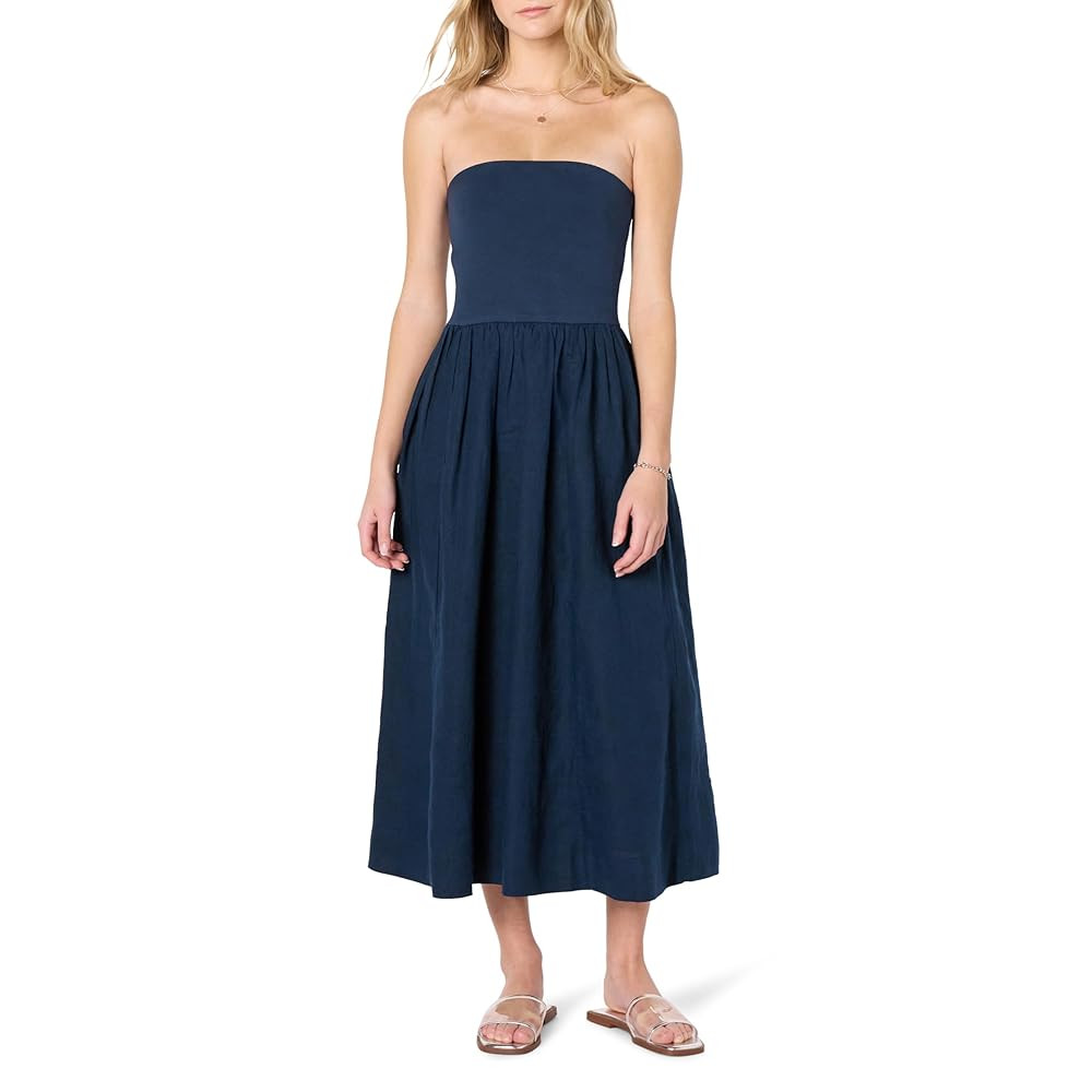 The Drop Women's Hellen Strapless Mixed Media Maxi Dress | Amazon (US)