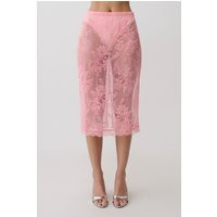 Marcelle Lace Midi Skirt / Pink | MESHKI | S | MESHKI US