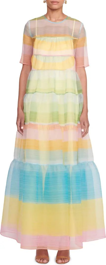 Hyacinth Patchwork Paisley A-Line Organza Dress | Nordstrom