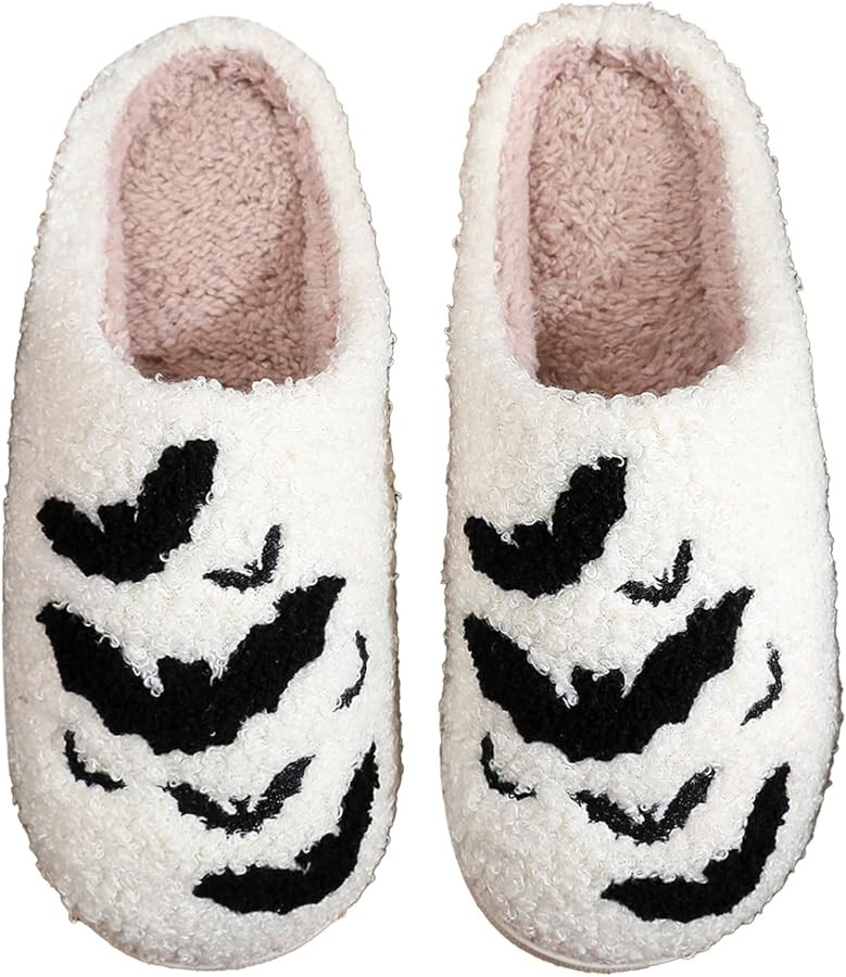 Halloween Slippers for Women Holiday Gifts House Home Bedroom Slipper Memory Foam Retro Indoor Ou... | Amazon (US)