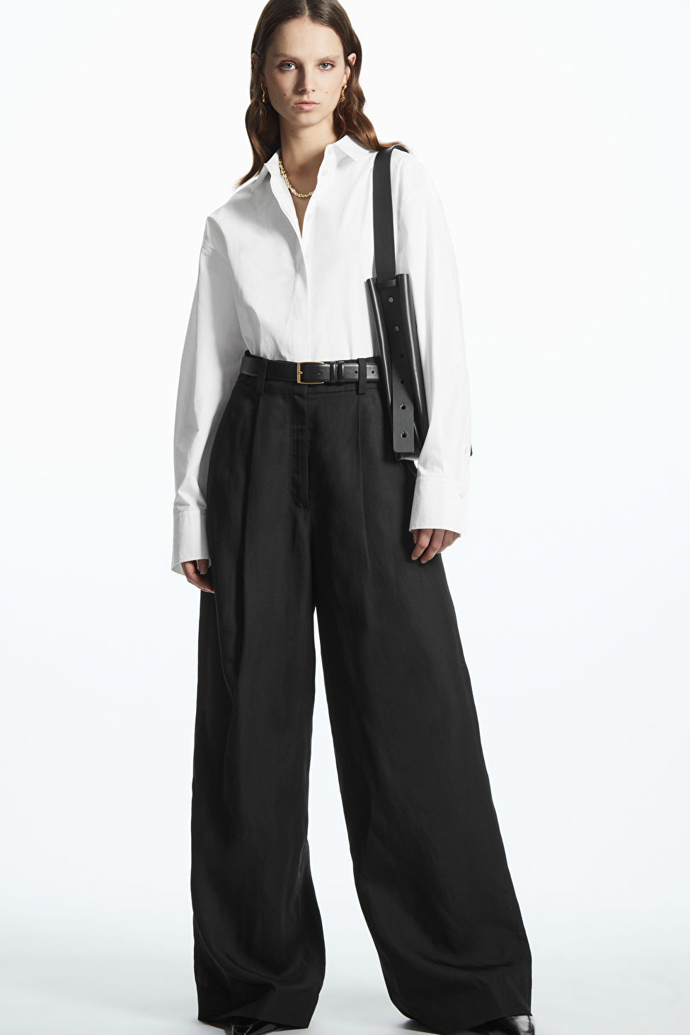HIGH-WAISTED WIDE-LEG TROUSERS - BLACK - COS | COS (EU)