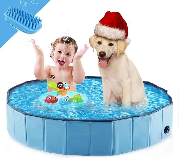 WESTERN HOME WH Foldable Dog Pools ，Plastic Kiddie Pool & Collapsible Dog Swimming Pools for La... | Amazon (US)