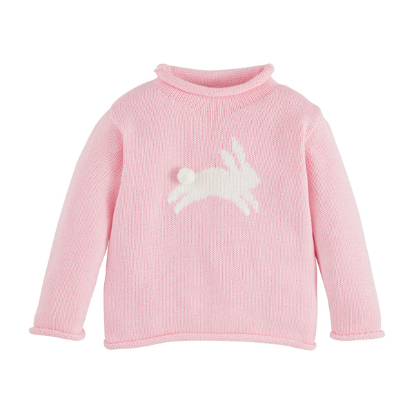 Pink Bunny Rollneck Sweater | Mud Pie