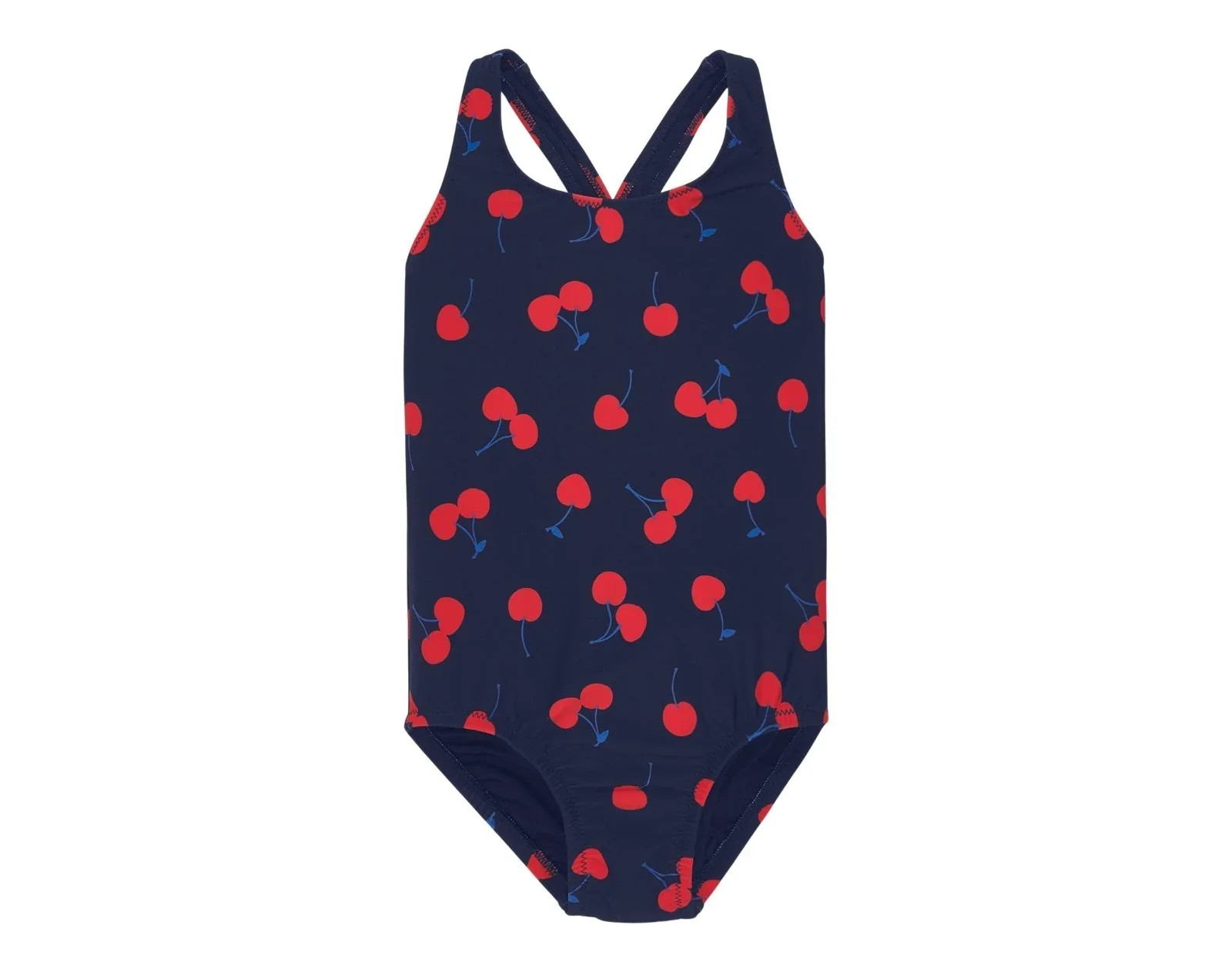 One-Piece Swimsuit - Cherries - Navy / cherries / 8-9 | Ten Little