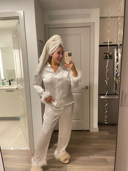 NYE silk feather pajamas 