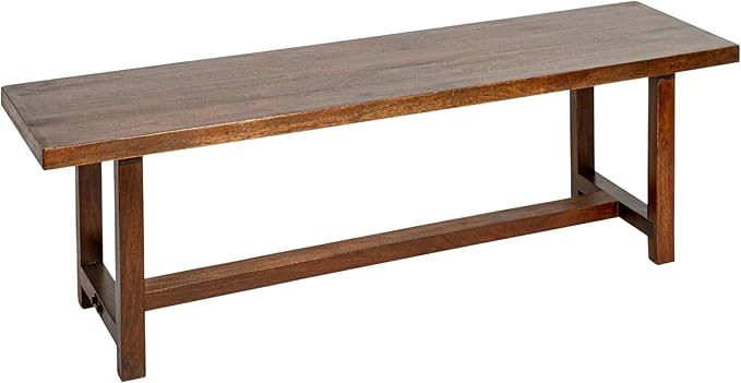 Creative Co-Op Elegant Acacia Trestle Bench, Walnut | Amazon (US)