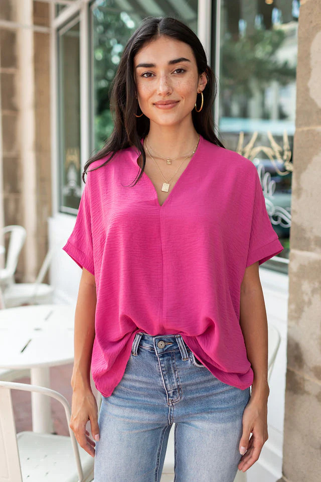 Gabriella Top- Hot Pink | Avara