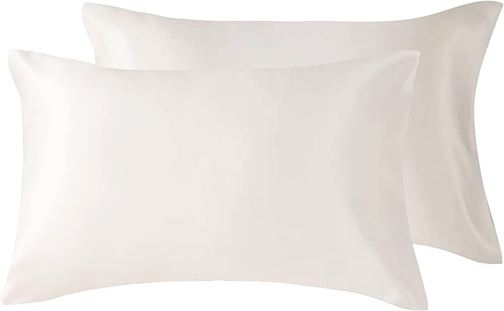 Love's cabin Silk Satin Pillowcase for Hair and Skin (Ivory White, 20x26 inches) Slip Pillow Case... | Amazon (US)