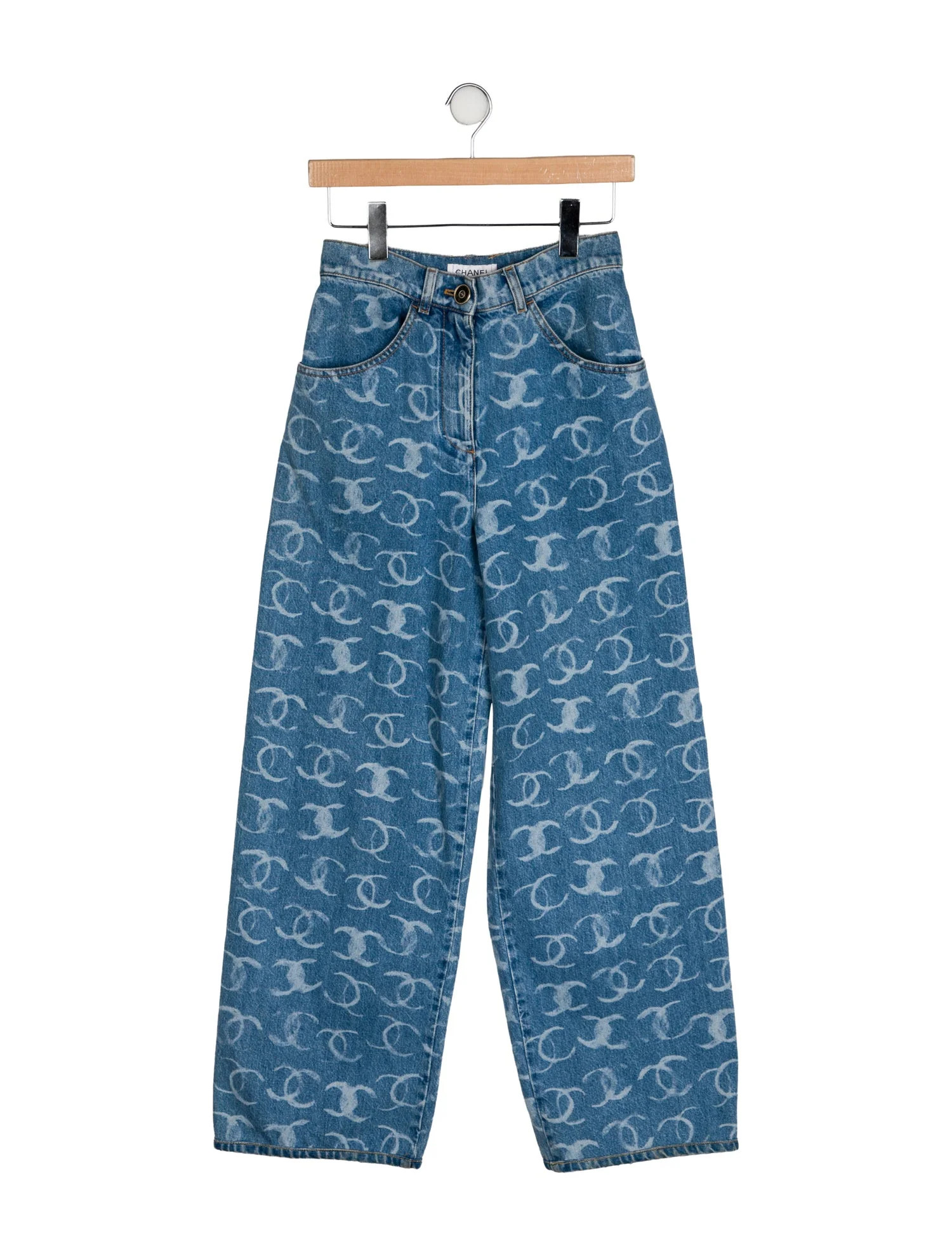 Chanel 2023 Wide Leg Jeans - 13" Rise, Blue Jeans, Clothing - CHA1369452 | The RealReal | The RealReal