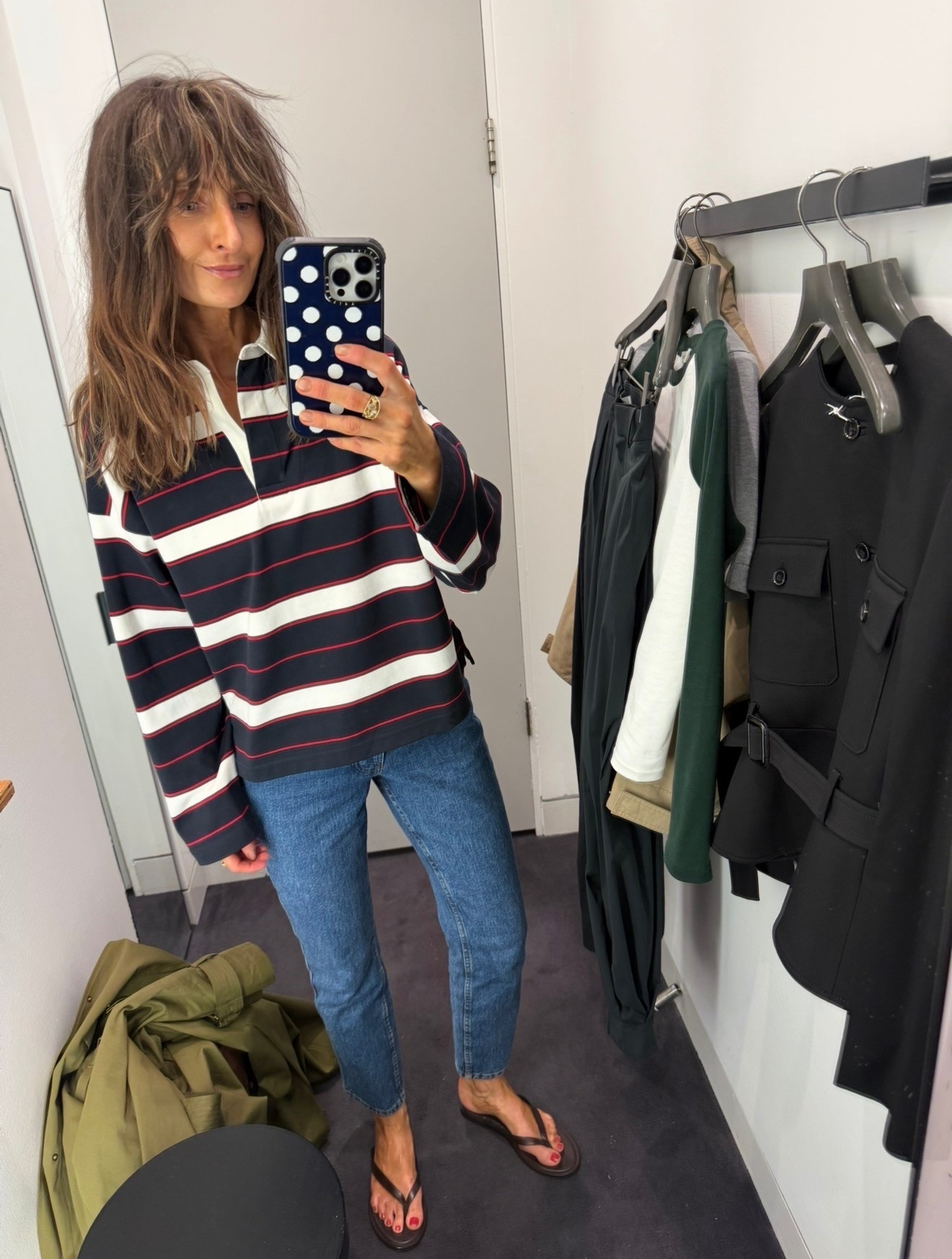 Size small in the top 
Size 8 in the jeans. 
Fitted .. size up if between sizes

#LTKFashionMonth #LTKautumn #LTKuk