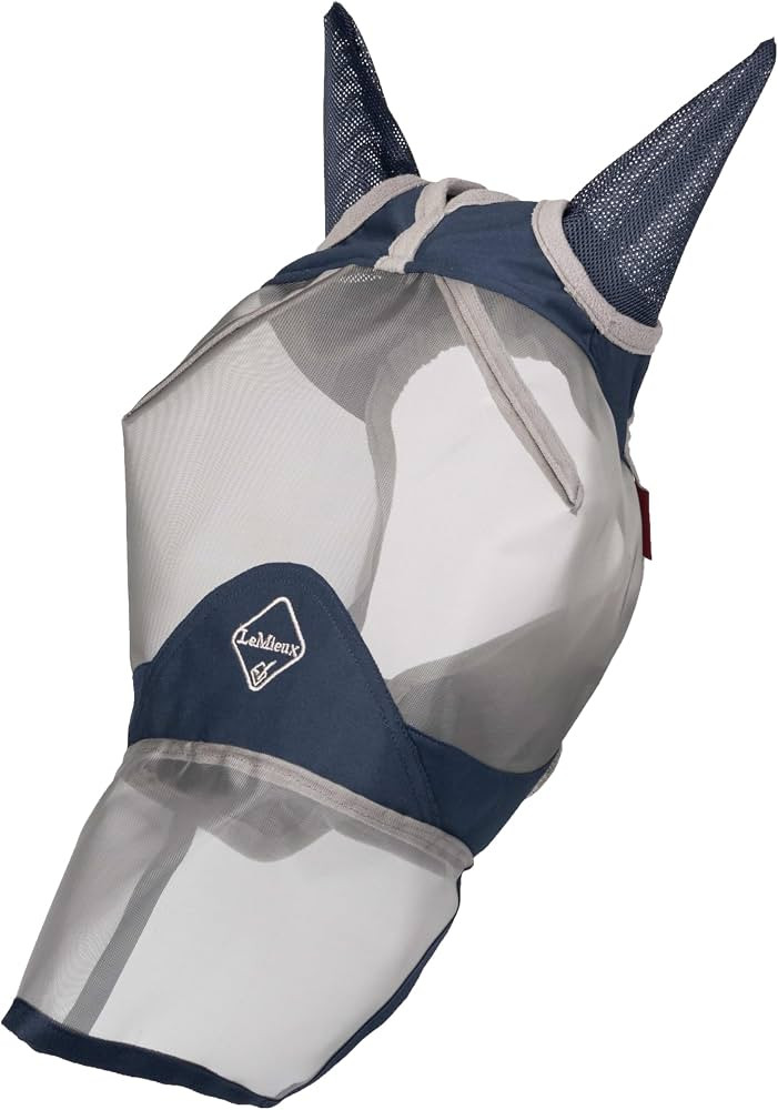LeMieux Horse Armour Shield Fly Mask in Navy with Soft Bamboo Lining - UV Protective & Breathable... | Amazon (UK)