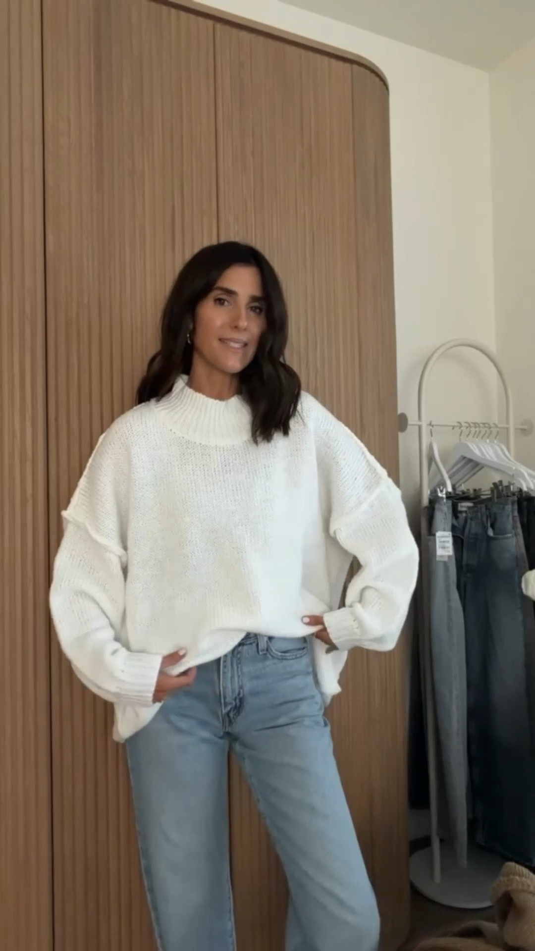 Love this naturally oversized from Amazon. I’m just shy of 5-7” wearing the size small and these jeans are also so good and run true to size #stylinbyaylin #aylin #amazon #sweater #jeans 

#LTKHoliday #LTKgrwm #LTKootd