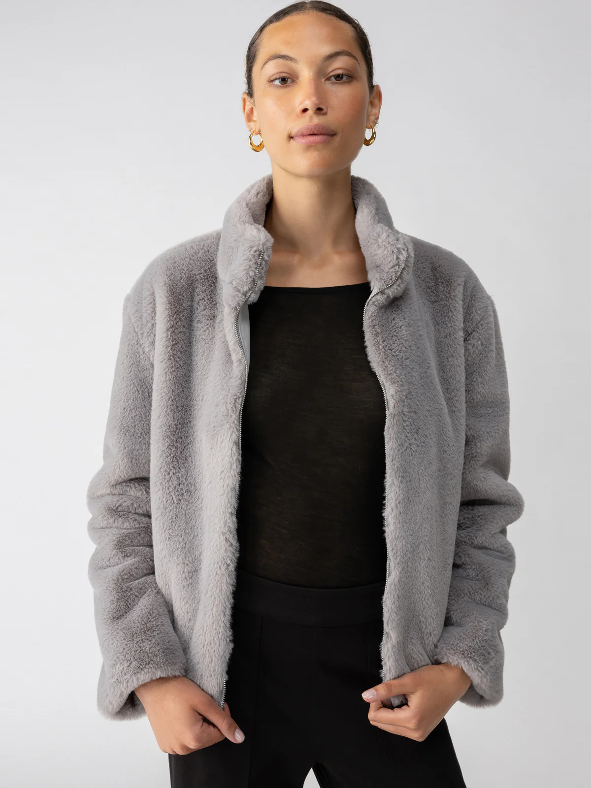Lux Fur Coat Silver Fox | Sanctuary Clothing