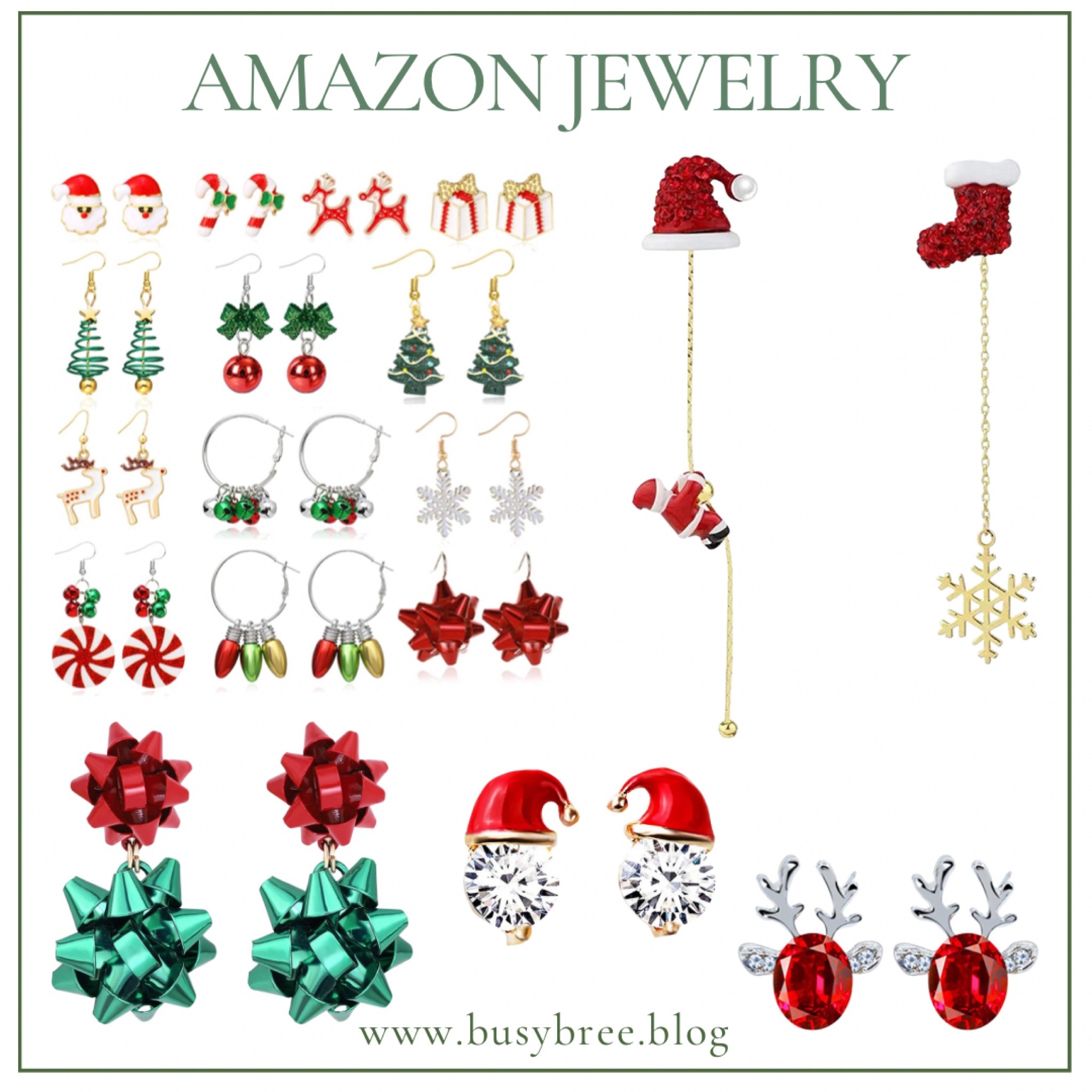 Christmas jewelry for the holiday season or to accessorize a neutral outfit or ugly sweater 

#LTKSeasonal #LTKHoliday #LTKbeauty