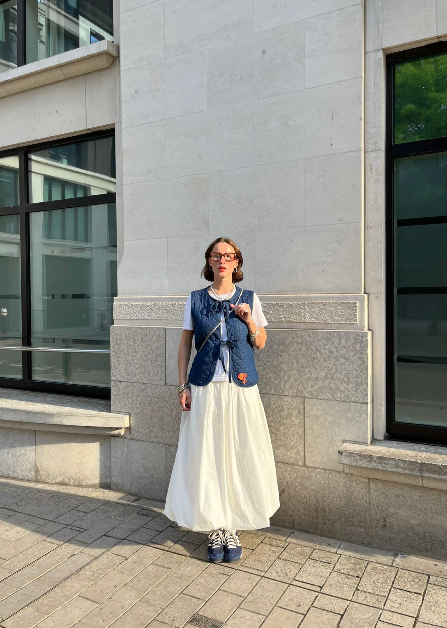 Free people, Cos, Damson madder, Adidas, Jimmy fairly, transitional outfit, spring outfit, bubble skirt, white maxi skirt, denim vest, denim gilet, fringe crossbody bag, Adidas trainers, spring outfits, summer outfits, outfit ideas

#LTKstyletip #LTKeurope #LTKspring