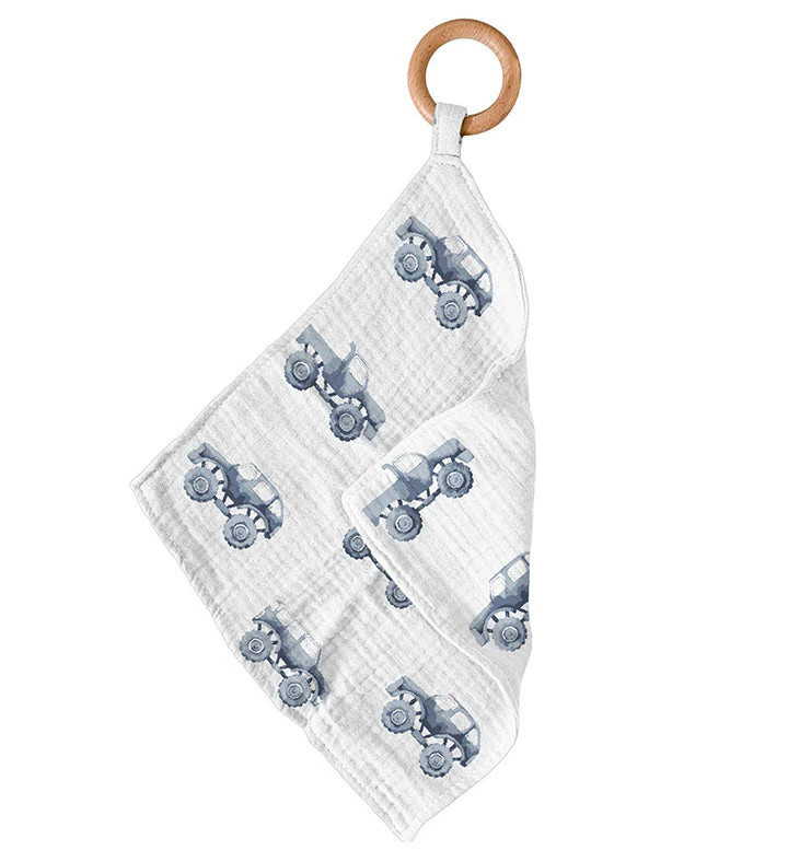 Indigo Monster Trucks Cotton Newcastle Teether | Newcastle Classics