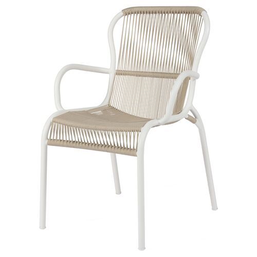 Loop Outdoor Dining Chair, Beige/White | One Kings Lane