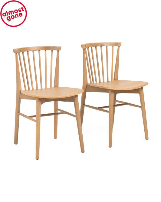 2pk 18.5x31.75 Marley Solid Oak Wood Dining Chair | TJ Maxx