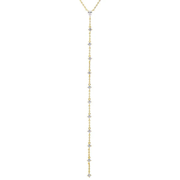 CZ Teardrop Drop Lariat Necklace | Adina Eden
