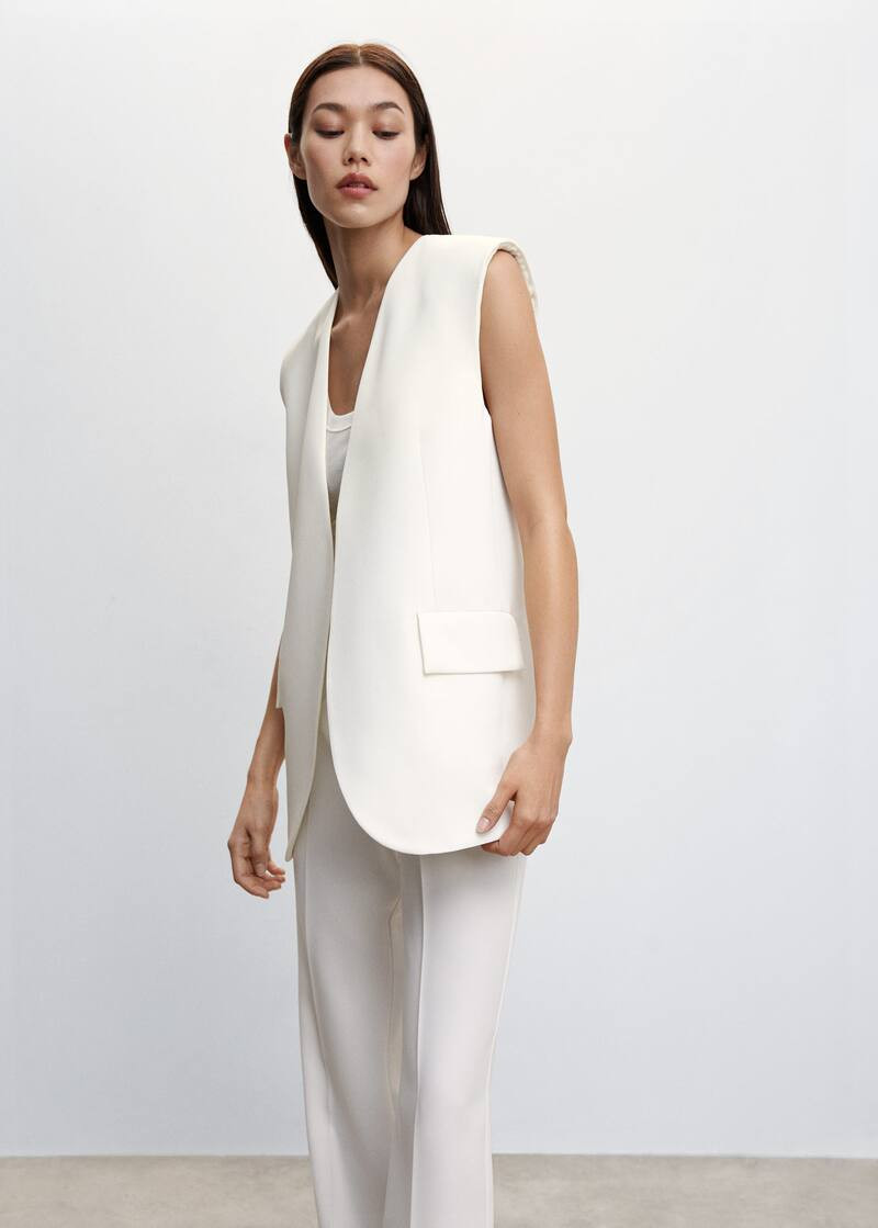 Oversized waistcoat with lapels | MANGO (UK)