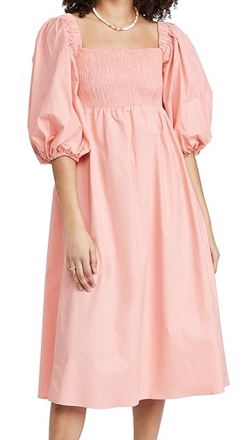 Puff Sleeve Smocked Midi Dress | Shopbop