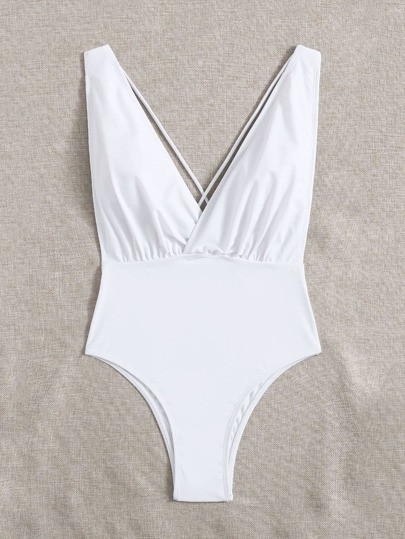 Plunging One Piece Swimsuit | SHEIN