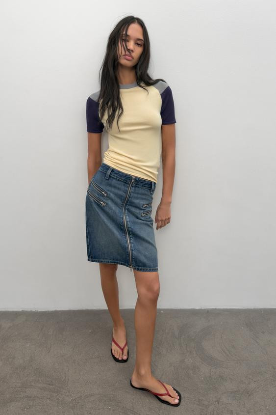 COLOUR BLOCK KNIT TOP | Zara UK