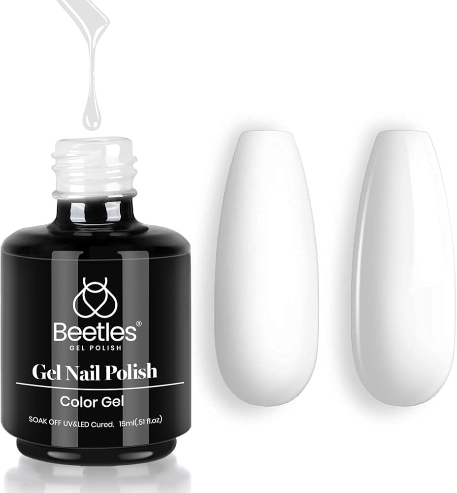 Beetles Gel Nail Polish, 1 Pcs 15ml White Color Soak Off Gel Polish Nail Art Manicure Salon DIY G... | Amazon (US)