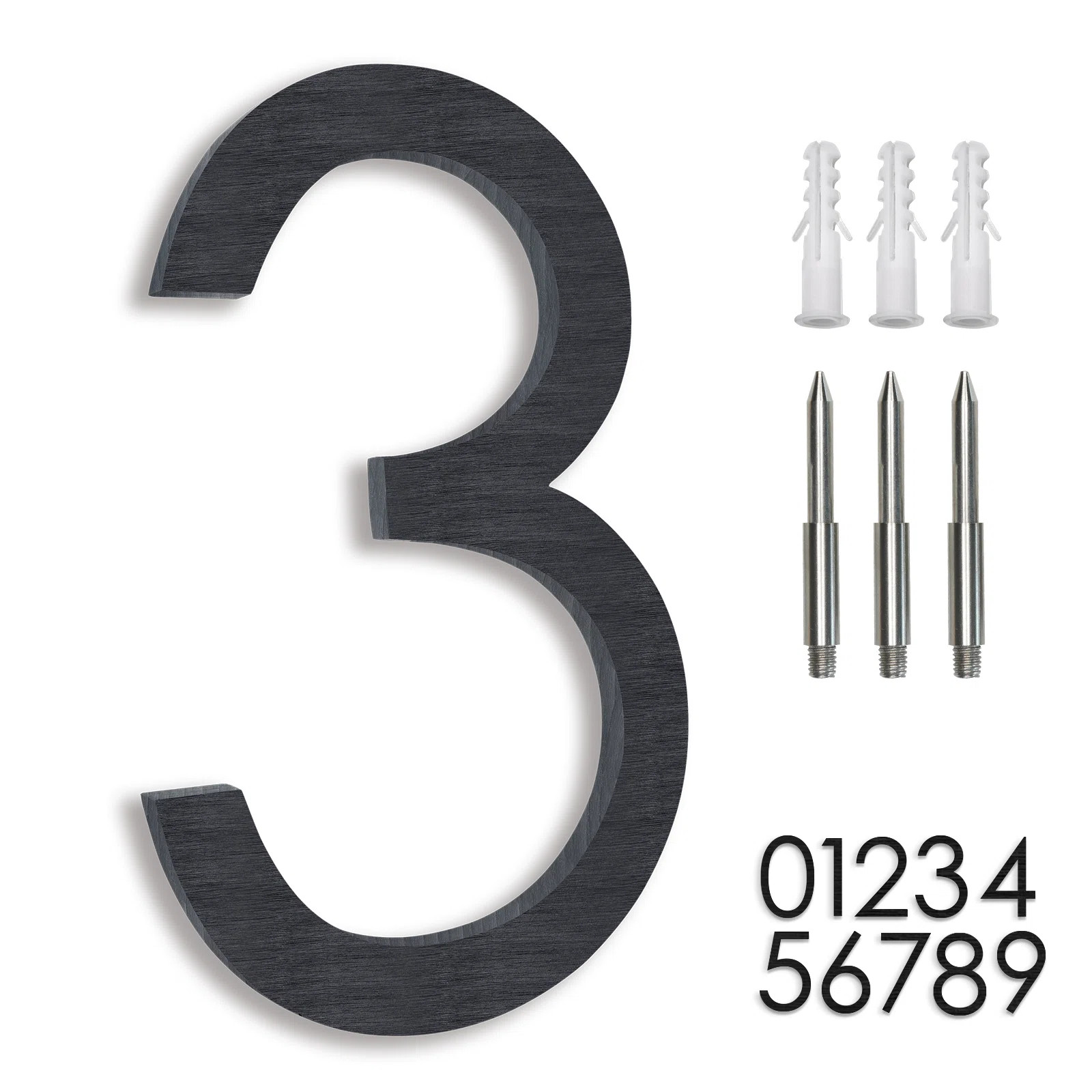8'' H Anti-Rust Solid Aluminum House Number, Floating or Flush Mount | Wayfair North America