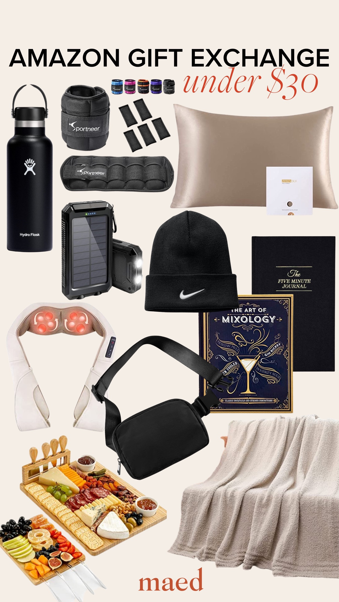 Amazon Gift Exchange Under $30 Hydroflask - Portable Charger - Blanket - Relaxation - Book s- Hat - Pillow - Massage - Bag

#LTKGiftGuide #LTKunder50 #LTKHoliday