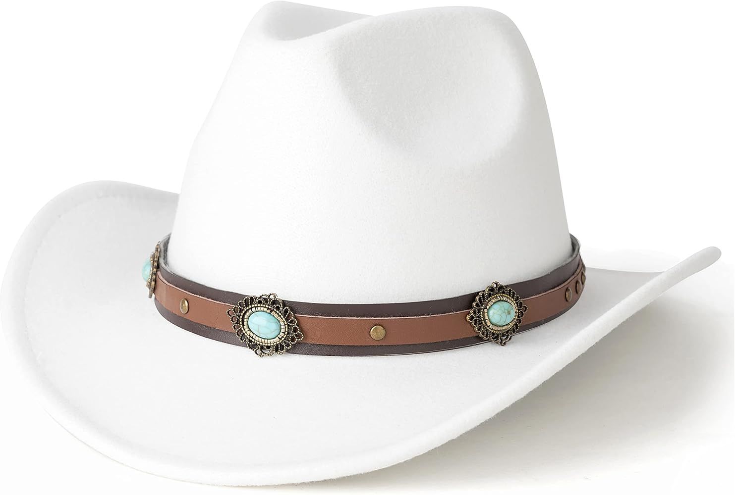 Lisianthus Women's Western Cowboy & Cowgirl Hat Wide Brim Style | Amazon (US)