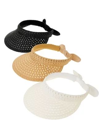 Time and Tru Women's Straw Visor 3-Pack | Walmart (US)