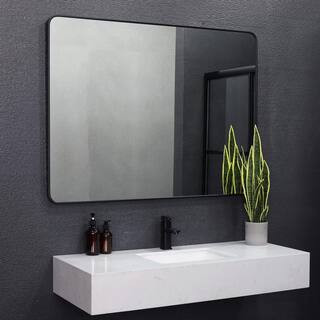 48 in. W x 36 in. H Rectangular Framed Wall Bathroom Vanity Mirror | The Home Depot