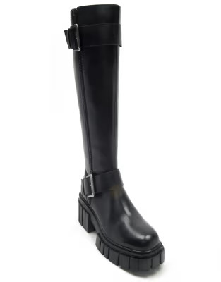 Off The Hook - Finchley - Bottes montantes en cuir avec fermeture éclair et sangle à boucle - N... | ASOS (Global)