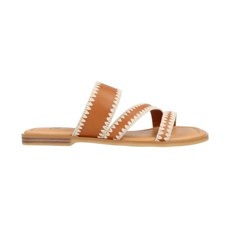 Time and Tru Women's Strappy Embroidered Sandals | Walmart (US)