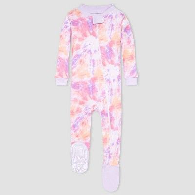 Burt's Bees Baby® Baby Girls' One Piece Tie-Dye Snug Fit Footed Pajama - Purple | Target