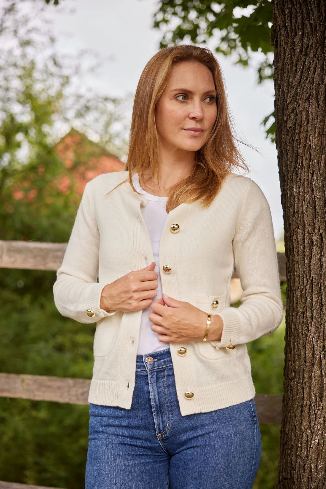 Ivory Button Front Pocket Cardigan | Sail to Sable