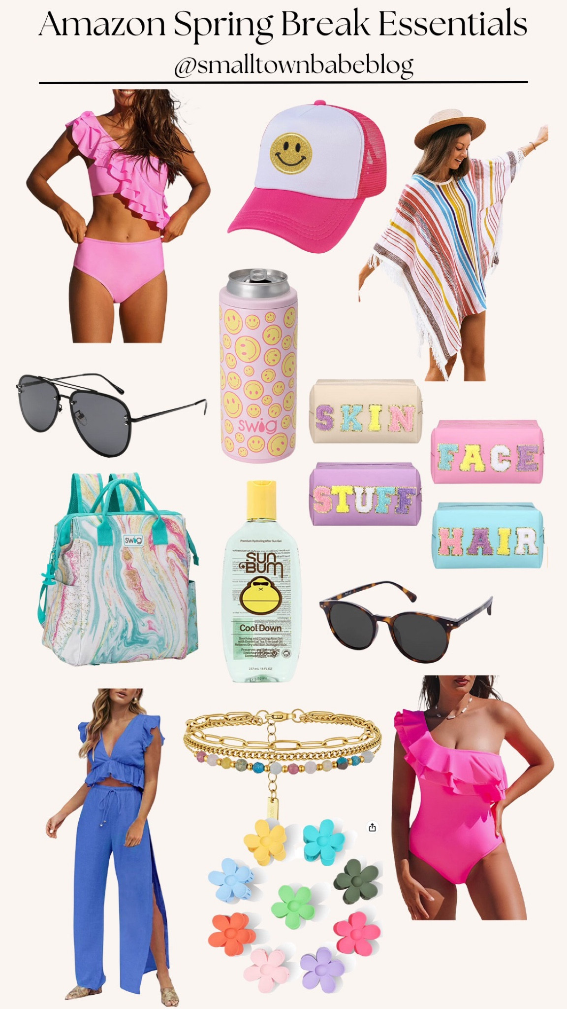 Spring Break // Amazon // Sunglasses // Swim // Swig // Jewelry// Trucker Hat // Coverup // Sun Bum // Cosmetic Bag // cooler // 

#LTKtravel #LTKunder100 #LTKswim