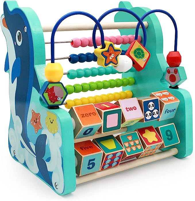 Wooden Bead Maze Toy with Abacus for Toddlers Animal Multiple Activities Center Early Educational... | Amazon (US)