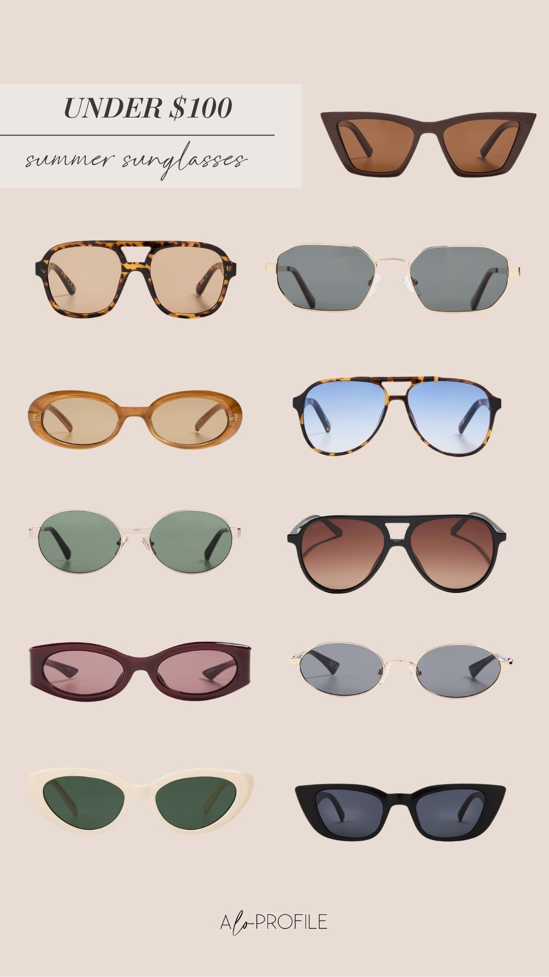 Summer Sunglasses Under $100 // summer accessories, sunglasses, summer sunnies, sunglasses under $100, beach accessories, beach vacation, vacation must have