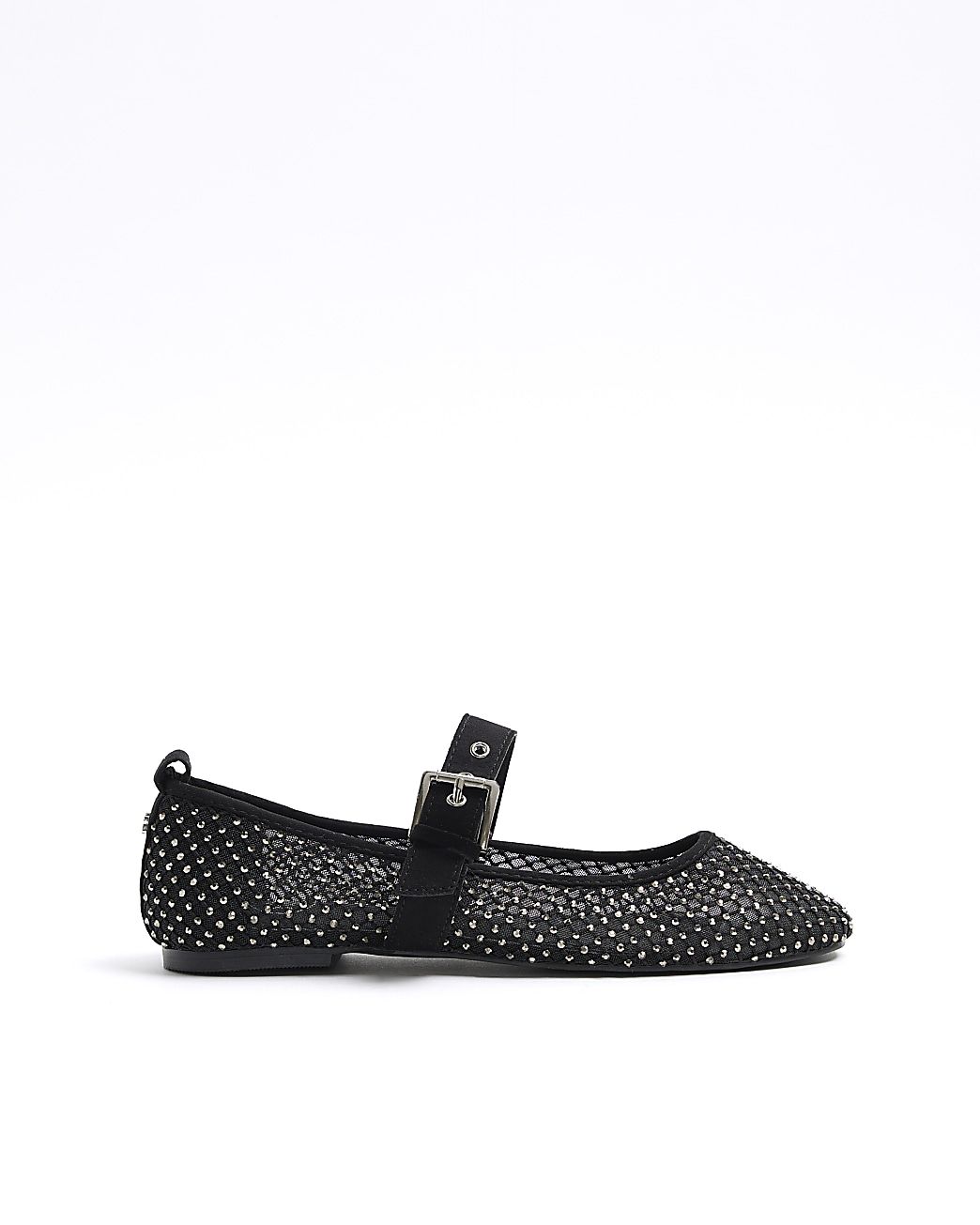 Black studded mary jane ballet pumps | River Island (UK & IE)