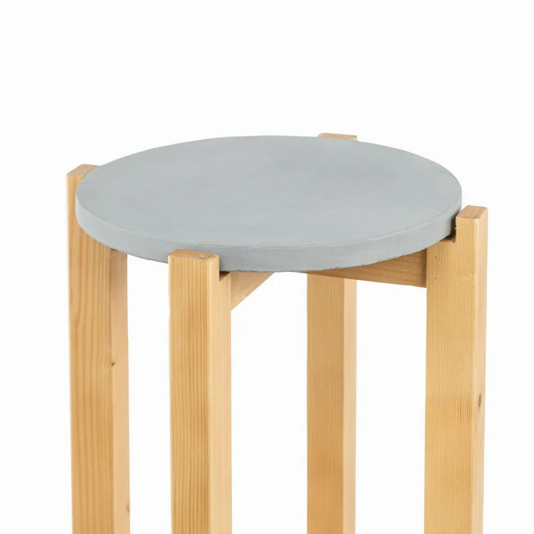 Better Homes & Gardens 2 Pack Gray Cement Wood Plant Stand | Walmart (US)