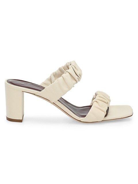 Frankie Ruched Leather Mules | Saks Fifth Avenue