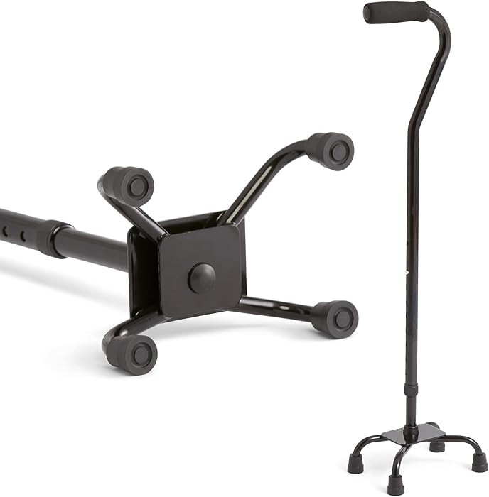 Medline Aluminum Quad Cane with Small Base for Balance, Knee Injuries, Leg Surgery Recovery & Mob... | Amazon (US)
