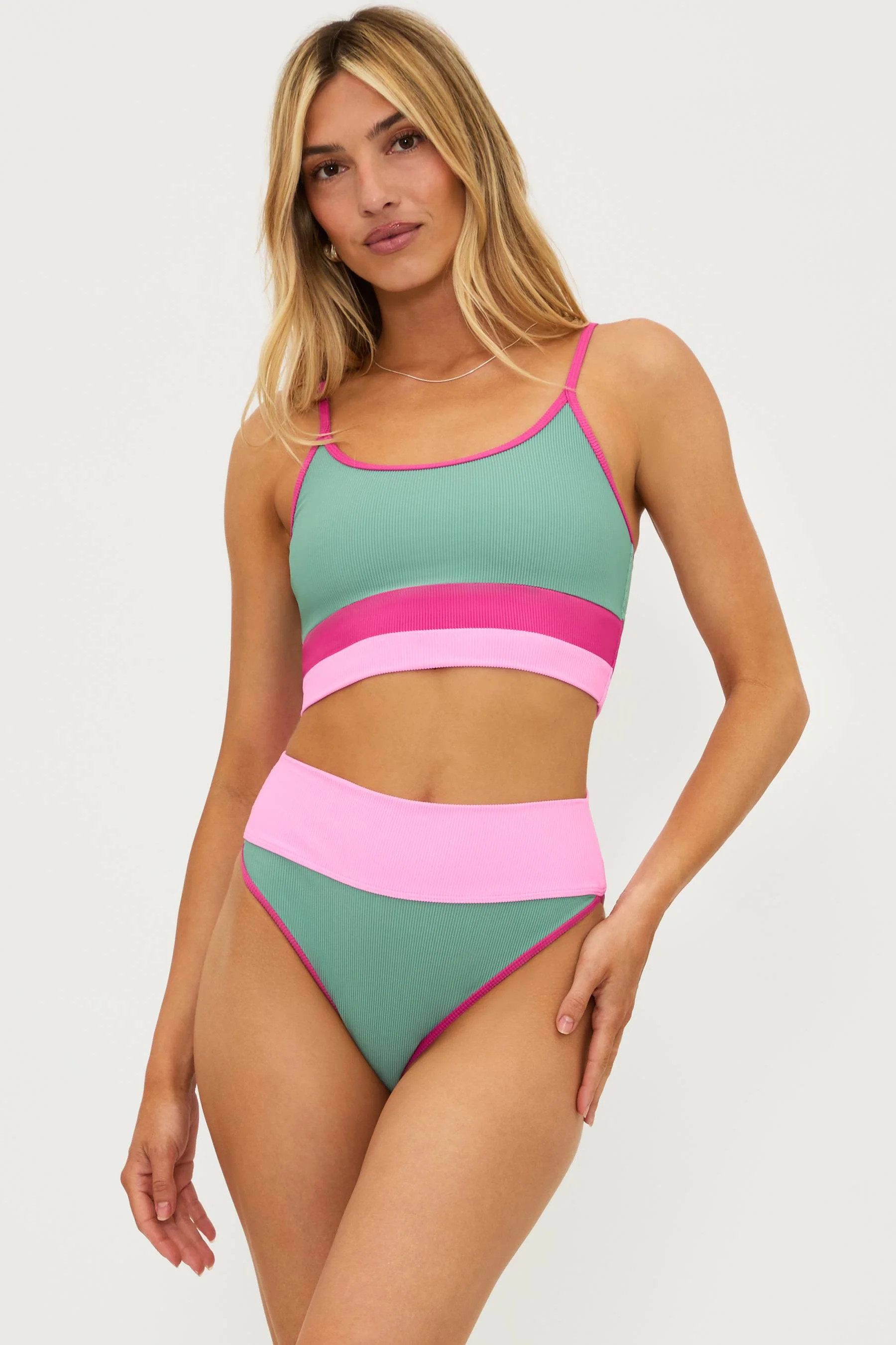 Eva Top Sage Bloom Colorblock | Bikini Top | Beach Riot | Beach Riot