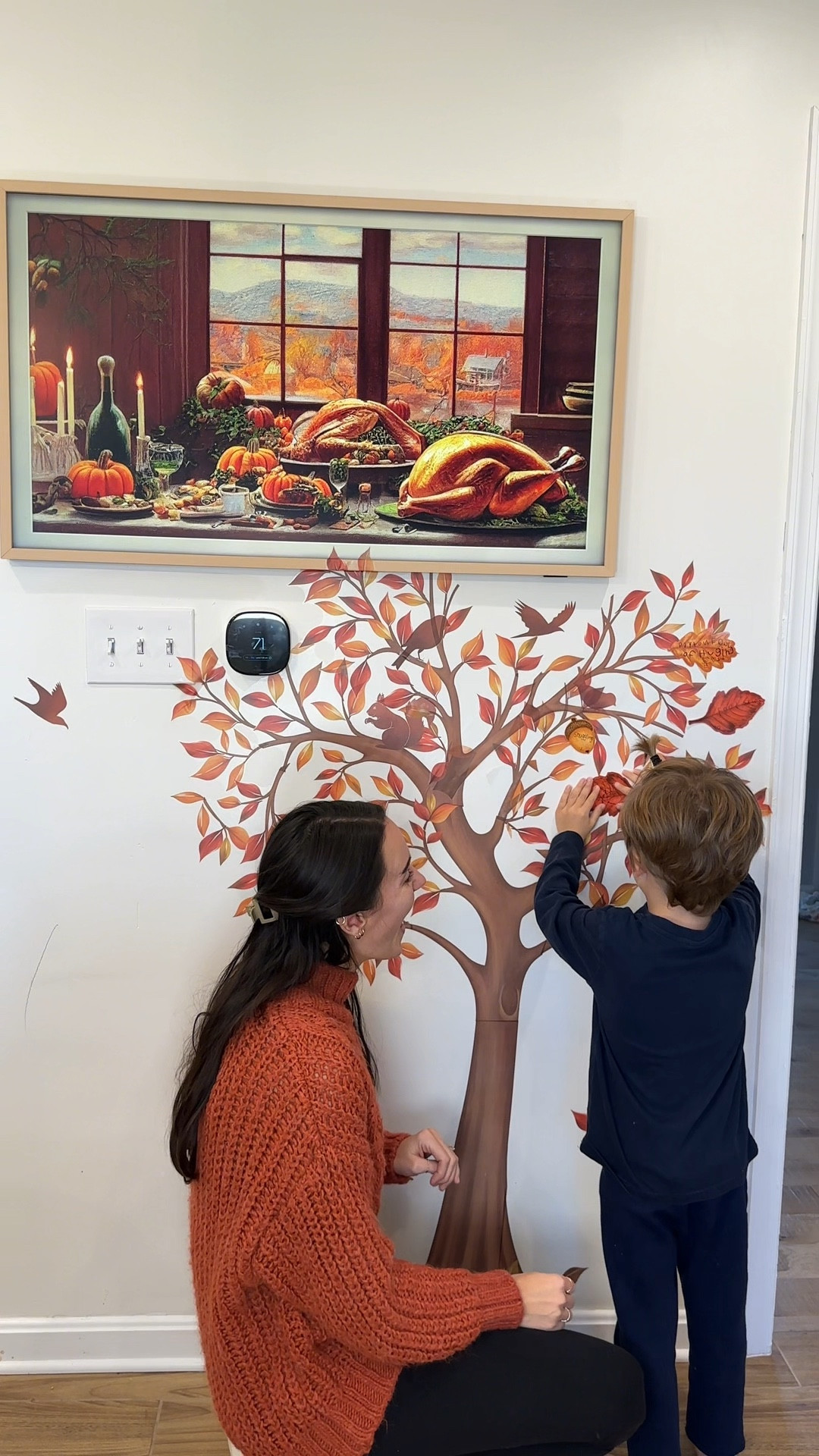 I’d be lying if I said my sensitive tush wasn’t in tears thinking about how meaningful this tradition is to us now that it’s our third year doing it! 

Each person gets to add one leaf per day saying what they’re thankful for. By Thanksgiving day, our tree will be filled with all the things we are grateful for! I love that it adds more decor to our home too.

I used a tree decal from Amazon (which I reuse each year) and a pack of fall leaves. I take a picture on Thanksgiving Day of our filled tree so that I can remember what we were all thanksgiving for in years past 🧡🤎🍁🦃 and you KNOW I keep all the leaves year to year so we can look back at what we were thankful for from year to year 🤎

_____
#familytradition #thanksgiving #decor #thankful #simple  #decor #holidaydecor #hosting #hack #falltree #fall #familydinner  #momreels #momsofinsta #momsofig #momsofinstagram #momlife #momsoflittles #momoflittles #hack #dinner #toddlermom #raisingbabies #momoffour #relatable #relatablemom | Hack, Mom of 4, Big Family, holidays, thankful , holiday decor, hosting decor

#LTKKids #LTKFamily #LTKHoliday