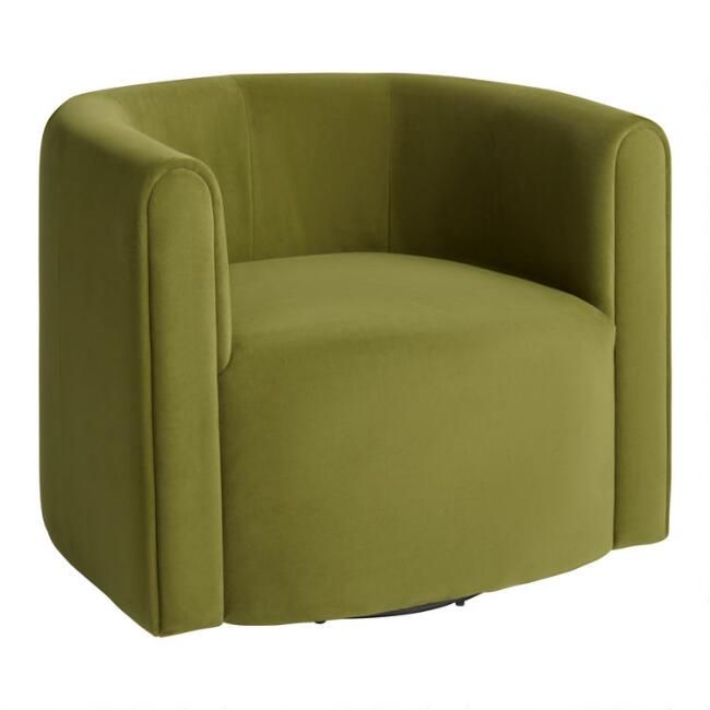 Velvet Stella Upholstered Swivel Chair | World Market